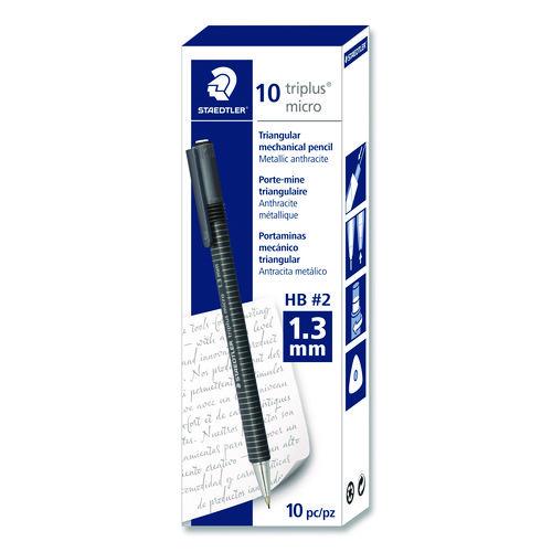 Staedtler Mechanical Pencils, 1.3 mm, HB (#2), Black Lead, Light Blue Barrel, 10/Box
