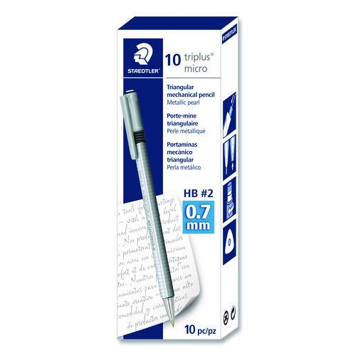 Staedtler Mechanical Pencils, 0.7 mm, HB (#2), Black Lead, Pearl Barrel, 10/Box