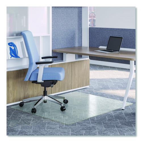 deflecto OceanMat Carpet Chair Mat for Flat Pile Carpeted Floors, Rectangular, Straight Edges, 36" x 48", Clear