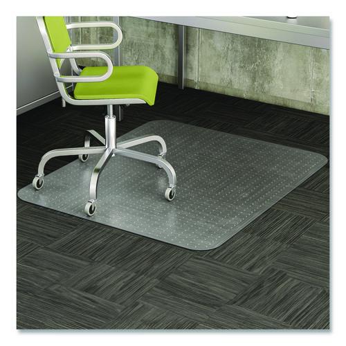 deflecto DuraMat Moderate Use Chair Mat for Low Pile Carpeted Floors, Rectangular, Beveled Edges, 45" x 53", Clear, Ships Flat