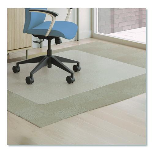 deflecto Antimicrobial Chair Mat for Medium Pile Carpeted Floors, Rectangular, Straight Edges, 46" x 60", Clear