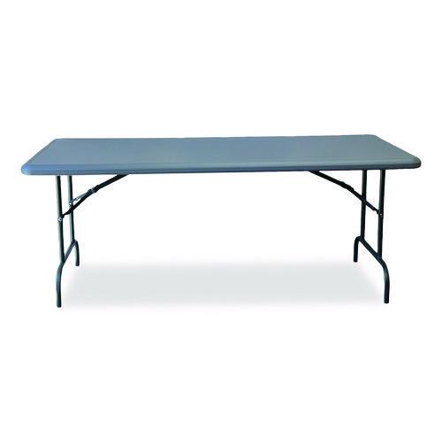 AbilityOne 7105017246807, SKILCRAFT Rectangular Folding Table, 72w x 30d x 29h, Charcoal Gray Top, Gray Base/Legs