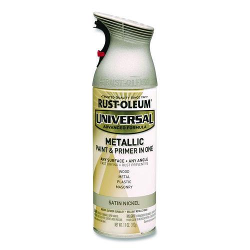 Rust-Oleum Universal Premium Spray Paint, Satin Nickel, 12 oz Aerosol Can