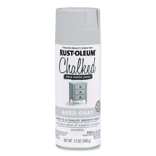 Rust-Oleum Ultra Matte Chalked Paint, Matte Aged Gray, 12 oz Aerosol Can