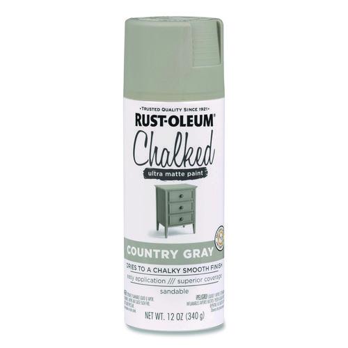 Rust-Oleum Ultra Matte Chalked Paint, Matte Country Gray, 12 oz Aerosol Can