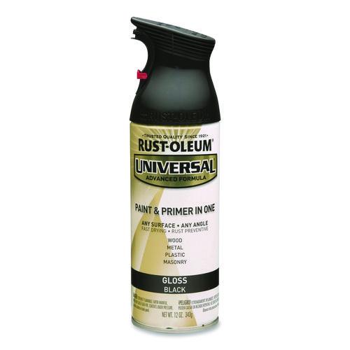 Rust-Oleum Universal Premium Spray Paint, Gloss Black, 12 oz Aerosol Can
