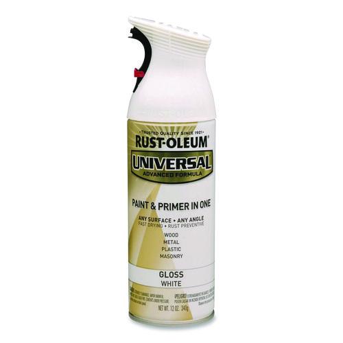 Rust-Oleum Universal Premium Spray Paint, Gloss White, 12 oz Aerosol Can