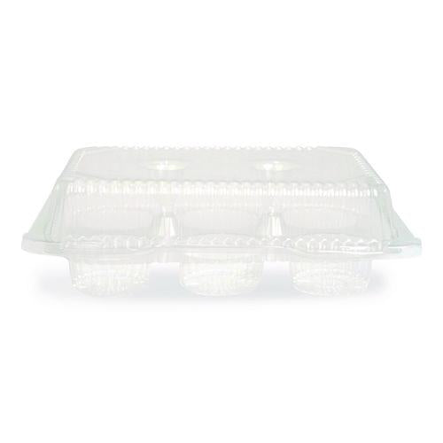 Plastifar Bakery Containers, Muffin/Cupcake, 7.25 x 9.88 x 3.13, Clear, 250/Carton