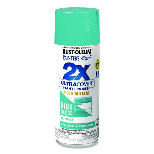 Rust-Oleum Painter's Touch 2X Ultra Cover Spray Paint, High Gloss St. Tropez, 12 oz Aerosol Can