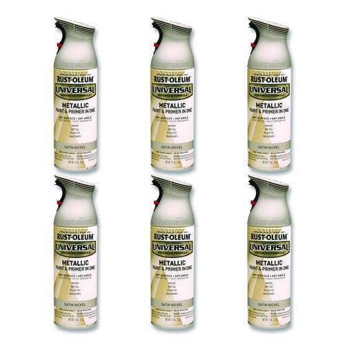 Rust-Oleum Universal Premium Spray Paint, Aged Nickel, 12 oz Aerosol Can, 6/Carton