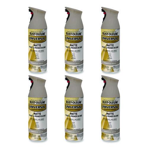 Rust-Oleum Universal Premium Spray Paint, Matte Greige, 12 oz Aerosol Can, 6/Carton
