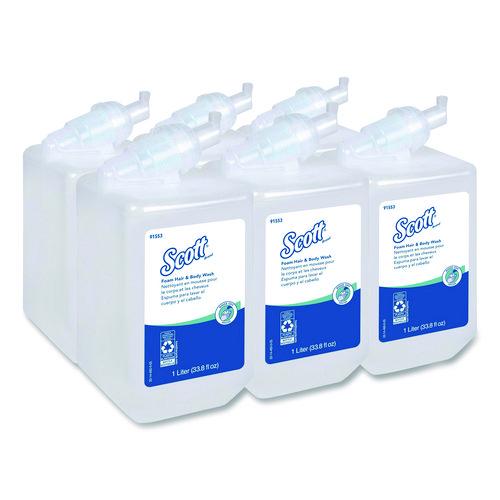 Scott Pro Foam Hair and Body Wash, Floral Scent, 1,000 mL, 6/Carton