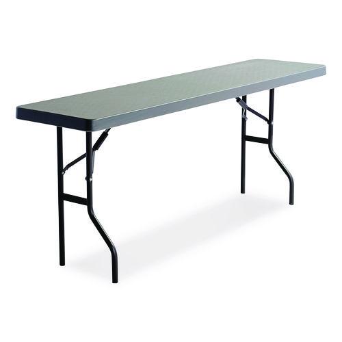 Iceberg IndestrucTable Commercial Folding Table, Rectangular, 48" x 24" x 29", Charcoal Top, Charcoal Base/Legs