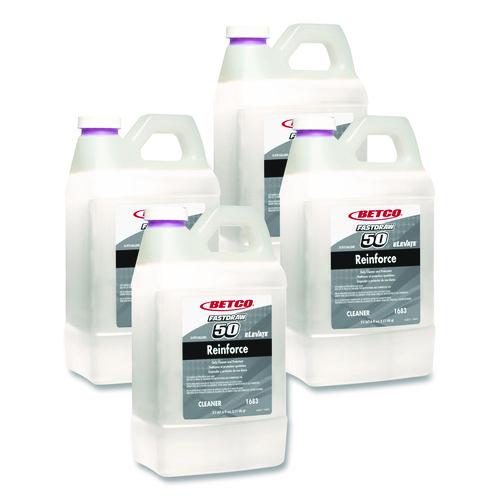 Betco Reinforce FastDraw Floor Cleaner and Protectant, Lemon Scent, 2 L Bottle, 4/Carton