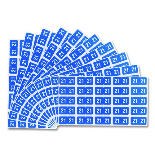 Smead Year 2021 End Tab Folder Labels, 1 x 0.5, Light Blue/White, 250 Labels/Pack