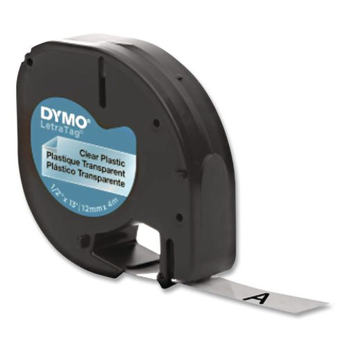 DYMO LetraTag Plastic Label Tape Cassette, 0.5" x 13 ft, Clear