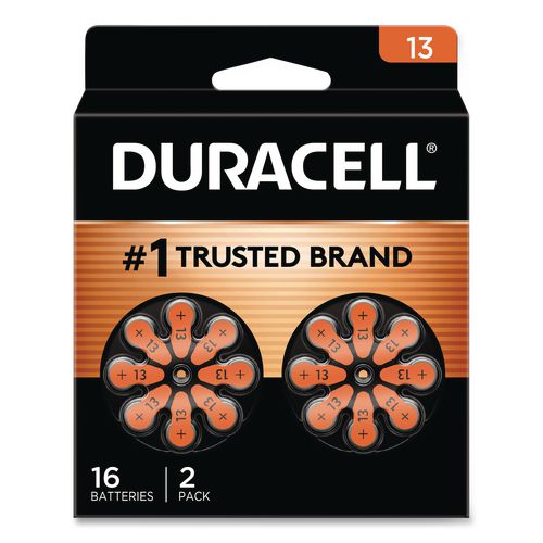 Duracell Hearing Aid Battery, #13, 16/Pack