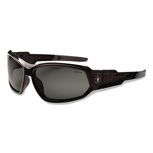 ergodyne Skullerz Loki Safety Glasses/Goggles, Black Full Frame, Smoke Dual Lens