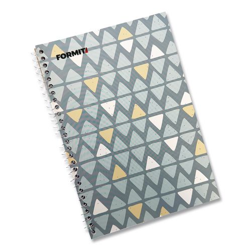 Formit Notebook, Triangle Pattern, 1-Subject, Wide/Legal Rule, Blue/Yellow/Light Blue, (70) 8.75 x 6 Sheets