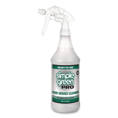 Simple Green Pro Food Service Cleaner Ready-To-Use, 32 oz Spray Bottle, 12/Carton
