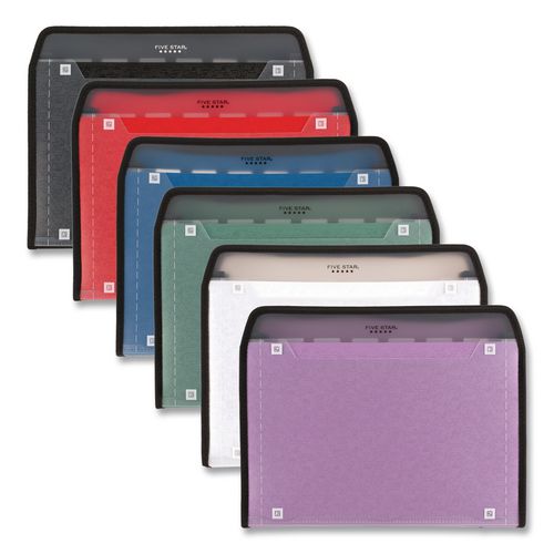 Five Star Expanding File, 7.5" Expansion, 7 Sections, Zipper Closure, Letter Size, Randomly Assorted Colors