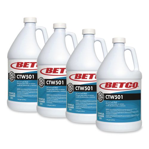 Betco CTW501 Car and Truck Wash, Lemon Scent, 1 gal Bottle, 4/Carton