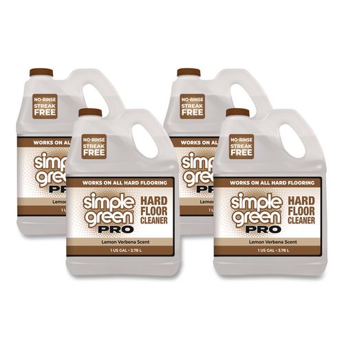 Simple Green Pro Hard Floor Cleaner, Lemon Verbena Scent, 1 gal Bottle, 4/Carton