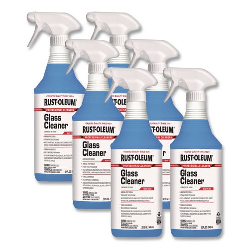 Rust-Oleum Professional Glass Cleaner, 32 oz Spray Bottle, 6/Carton