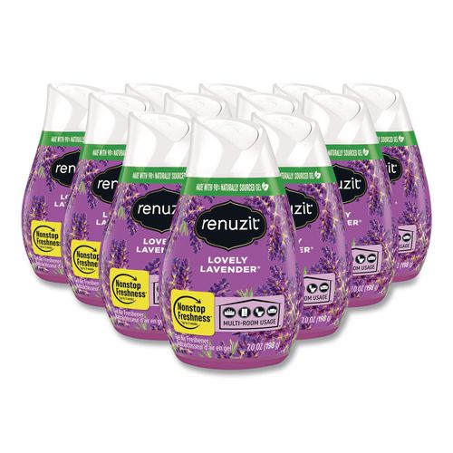 Renuzit Adjustables Air Freshener, Lovely Lavender, 7 oz Cone, 12/Carton