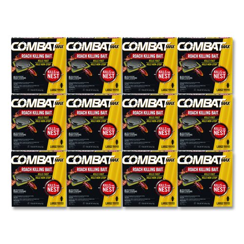 Combat Max Roach Killing Bait, 0.49 oz Bait, 8/Pack, 12 Packs/Carton