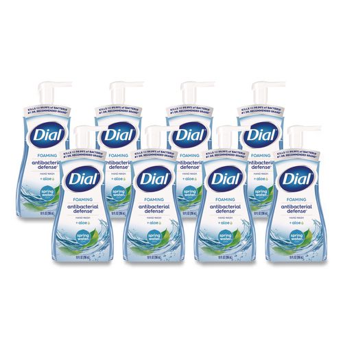 Dial Antibacterial Foaming Hand Wash, Spring Water Scent, 10 oz, 8/Carton