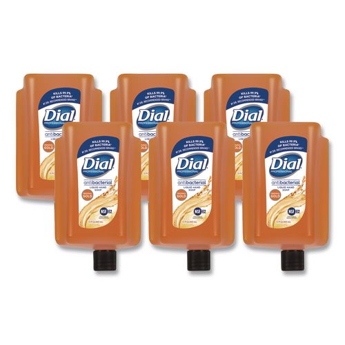 Dial Professional Antibacterial Gold Liquid Hand Soap Refill for Versa Dispenser, Floral Scent, 15 oz, 6/Carton