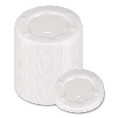 SOLO Straw-Slot Cold Cup Lids, Identification Buttons, Fits 10 oz Cold Cups, Plastic, Translucent, 2,000/Carton