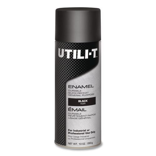 Rust-Oleum UTILI-T Spray Paint, Gloss Black, 10 oz Aerosol Can, 6/Carton