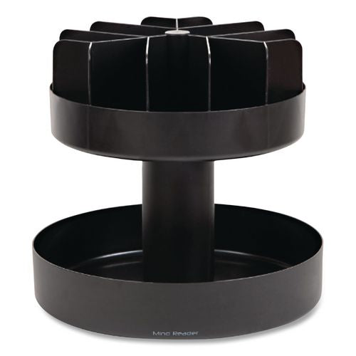 Mind Reader Supreme Lazy Suzan Condiment/Snack Organizer, 2 Compartments, 22.05 x 2.05 x 16.14, Black