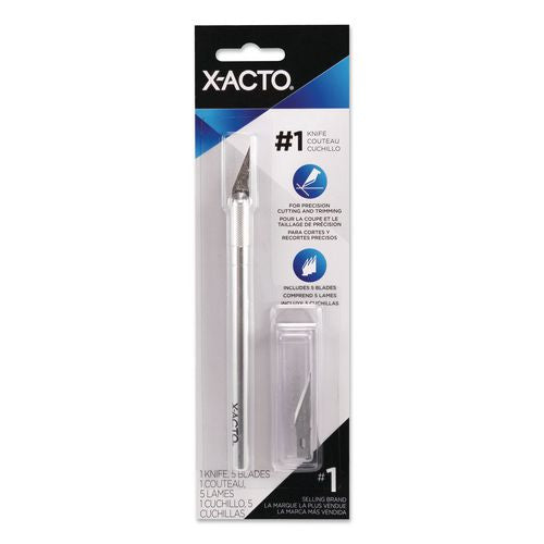X-ACTO No. 1 Precision Knife, 1 Knife with 5 Blades/Pack