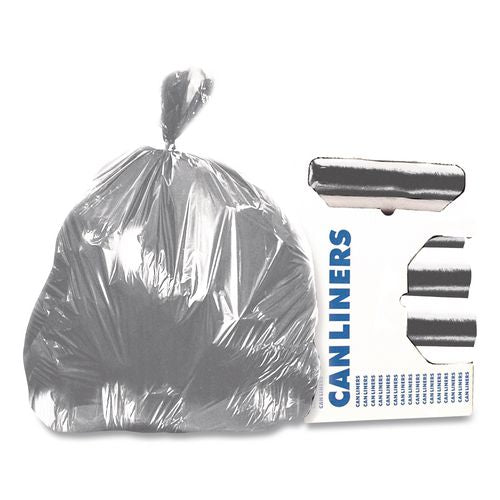 Heritage Linear Low-Density Can Liners, 55 gal, 1.7 mil, 39" x 56", Silver, Flat Pack, 50/Carton