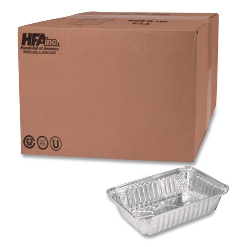 HFA Aluminum Oblong Pan, Shallow, 1.5 lb, 6 x 8.59 x 1.25, Silver, 500/Carton