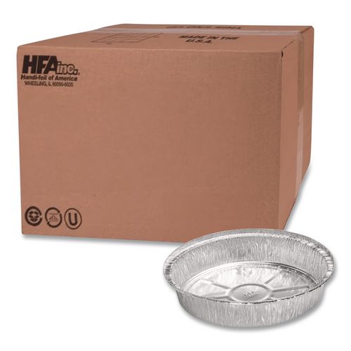 HFA Round Aluminum Container, 24 oz., 7" Diameter, Silver, 500/Carton