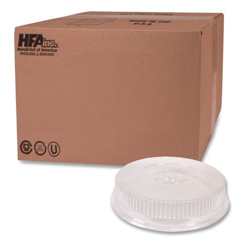 HFA Round Plastic Dome Lid, Embossed, Fits 212/213, 16" Diameter, Clear, 25/Carton
