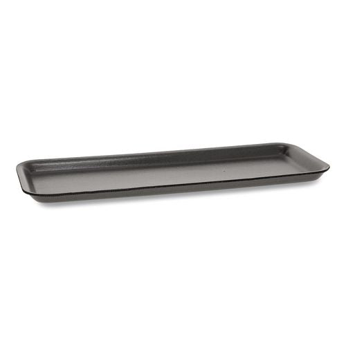 Pactiv Evergreen Supermarket Tray, #7S, 14.62 x 5.62 x 0.67, Black, Foam, 250/Carton