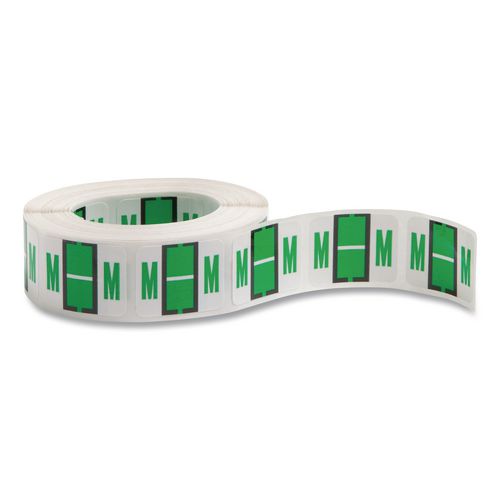 Smead A-Z Color-Coded End Tab Filing Labels, M, 1 x 1.25, White, 500/Roll