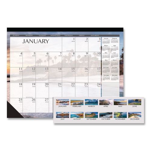 House of Doolittle Recycled Earthscapes Desk Pad Calendar, Seascapes Photography, 18.5 x 13, Black Binding/Corners,12-Month (Jan to Dec): 2026