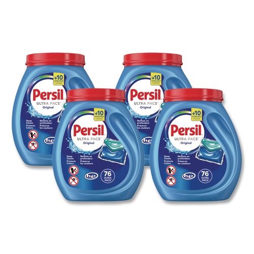 Persil Ultra Pacs Original Everyday Clean HE Laundry Detergent, 76 Pods/Tub, 4 Tubs/Carton