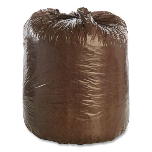 Stout by Envision Controlled Life-Cycle Plastic Trash Bags, 30 gal, 0.8 mil, 30" x 36", Brown, 60/Box