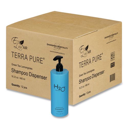 Diversified Hospitality Solutions H2O Therapy Shampoo Air Pump, White Tea and Lemongrass Scent, 16.23 oz Bottle, 12/Carton