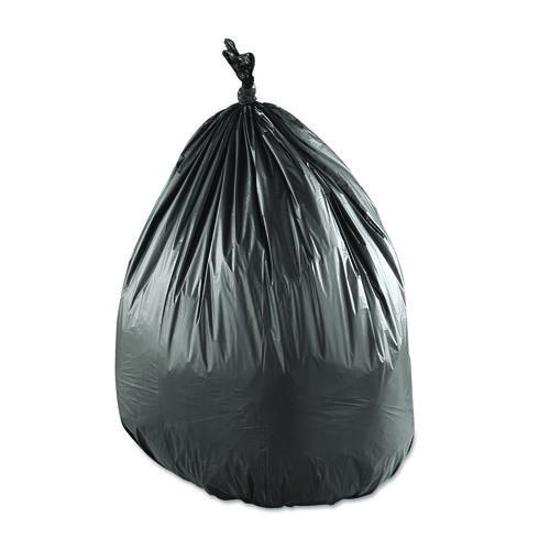 Inteplast Group Low-Density Commercial Can Liners, 60 gal, 1.15 mil, 38" x 58", Black, Interleaved Roll, 25 Bags/Roll, 4 Rolls/Carton
