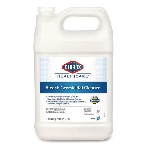 Clorox Healthcare Bleach Germicidal Cleaner, Unscented, 128 oz Refill Bottle