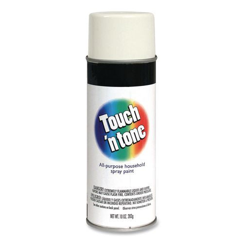 Rust-Oleum Touch'n Tone Spray Paint, Gloss White, 10 oz Aerosol Can, 6/Carton