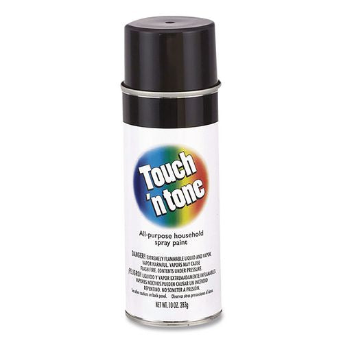 Rust-Oleum Touch'n Tone Spray Paint, Gloss Black, 10 oz Aerosol Can, 6/Carton